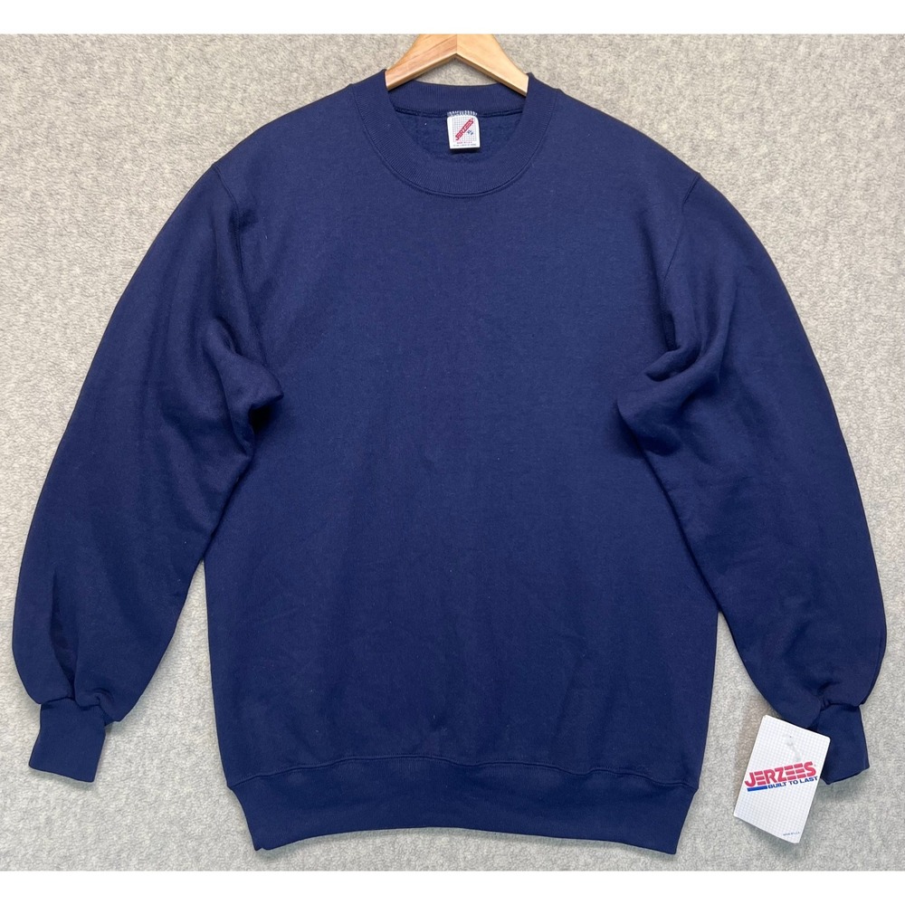 NWT Jerzees Unisex Pullover Sweatshirt Navy Blue Long Sleeve Crew Neck X-Large